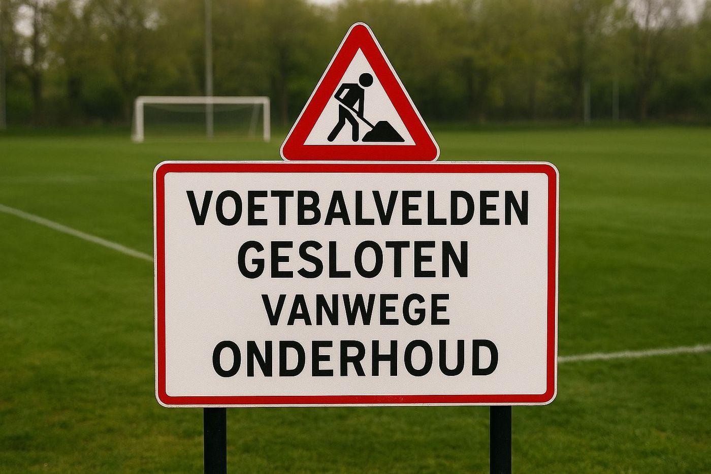 Groot onderhoud voetbalveld
